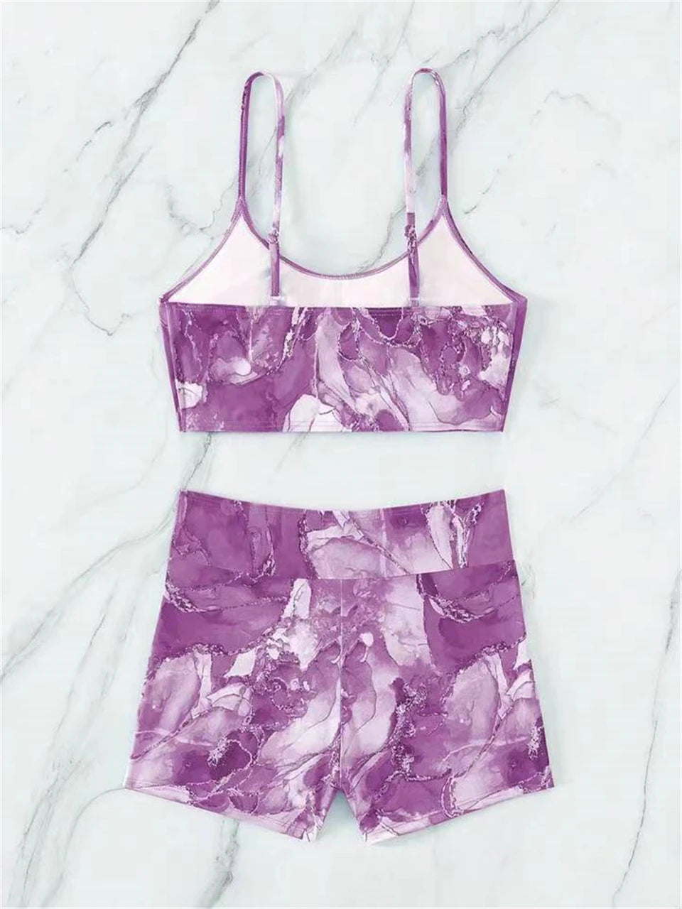 Two Pieces Marble Print Swimwear 2026