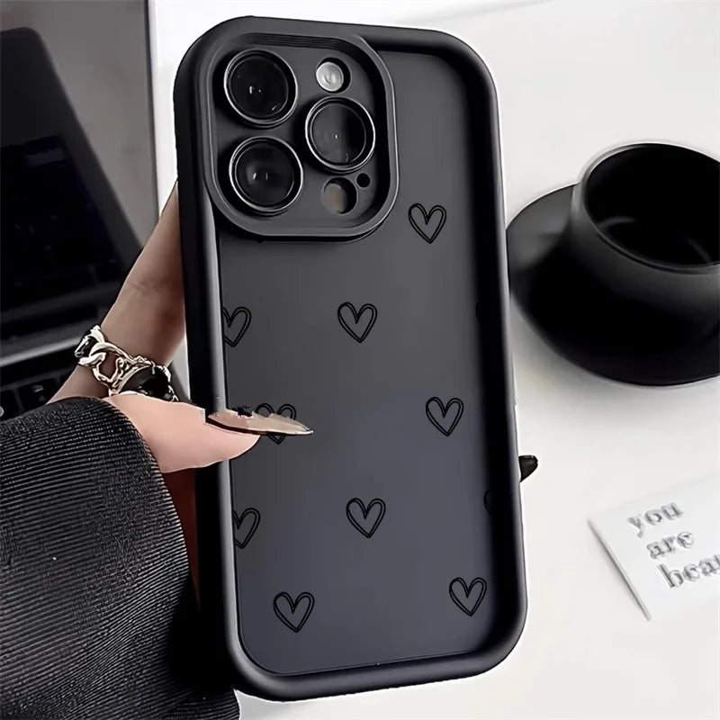 Love Heart Phone Case For iPhone 17 16 15 11 12 13 Pro Max