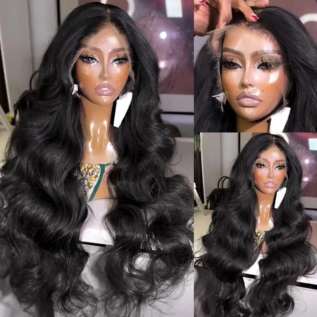 Body Wave Black Color Synthetic Soft Lace Frontal