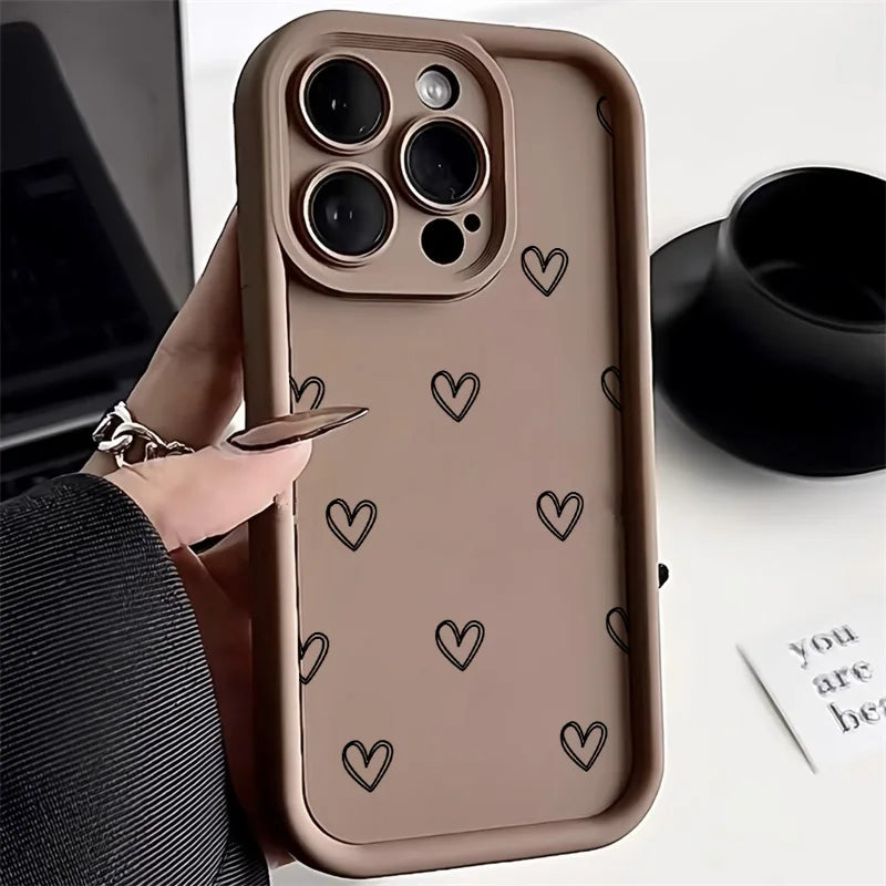 Love Heart Phone Case For iPhone 17 16 15 11 12 13 Pro Max