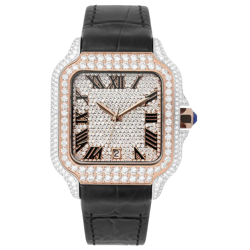 Moissanite Watch Stainless Steel Mechanical Automatic Iced Out