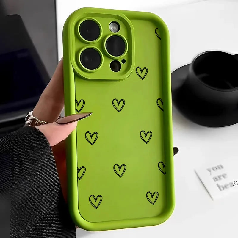 Love Heart Phone Case For iPhone 17 16 15 11 12 13 Pro Max