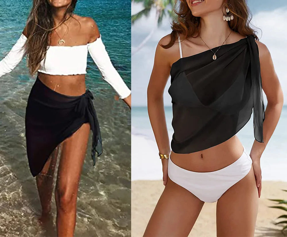 Womens Long&Short Sarong Swimsuit Coverups