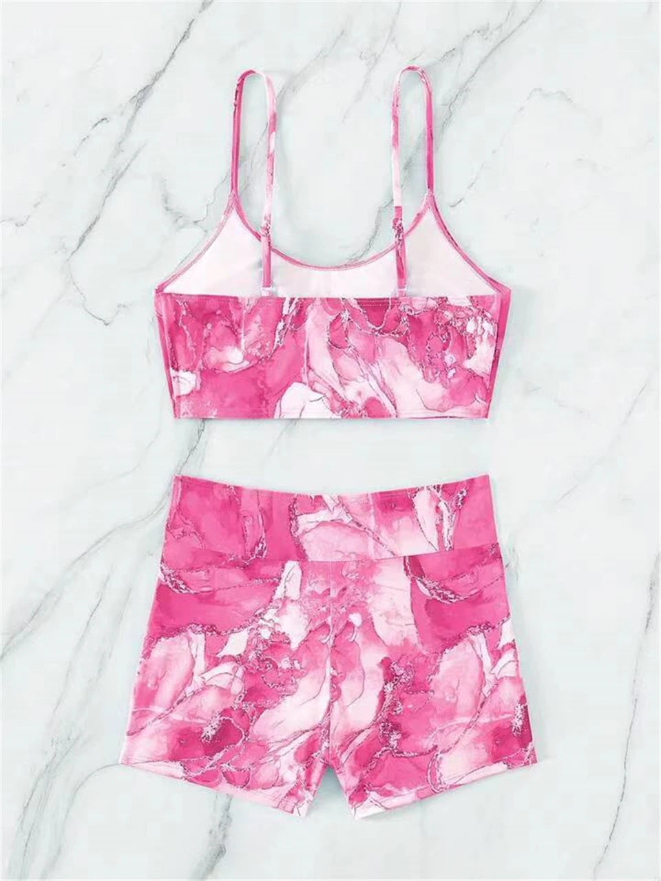 Two Pieces Marble Print Swimwear 2026