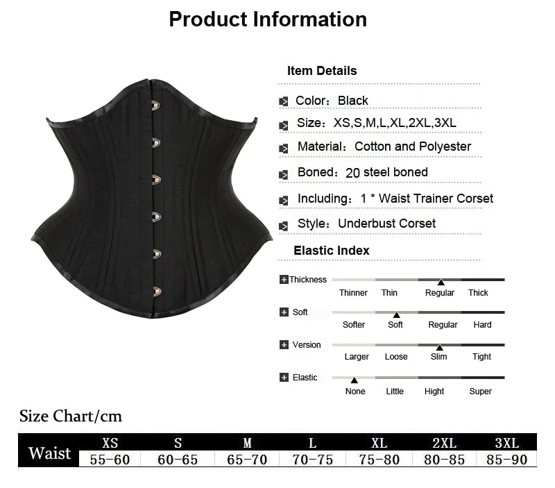 Women Double Steel Bone Waist Cincher Corset Accessories