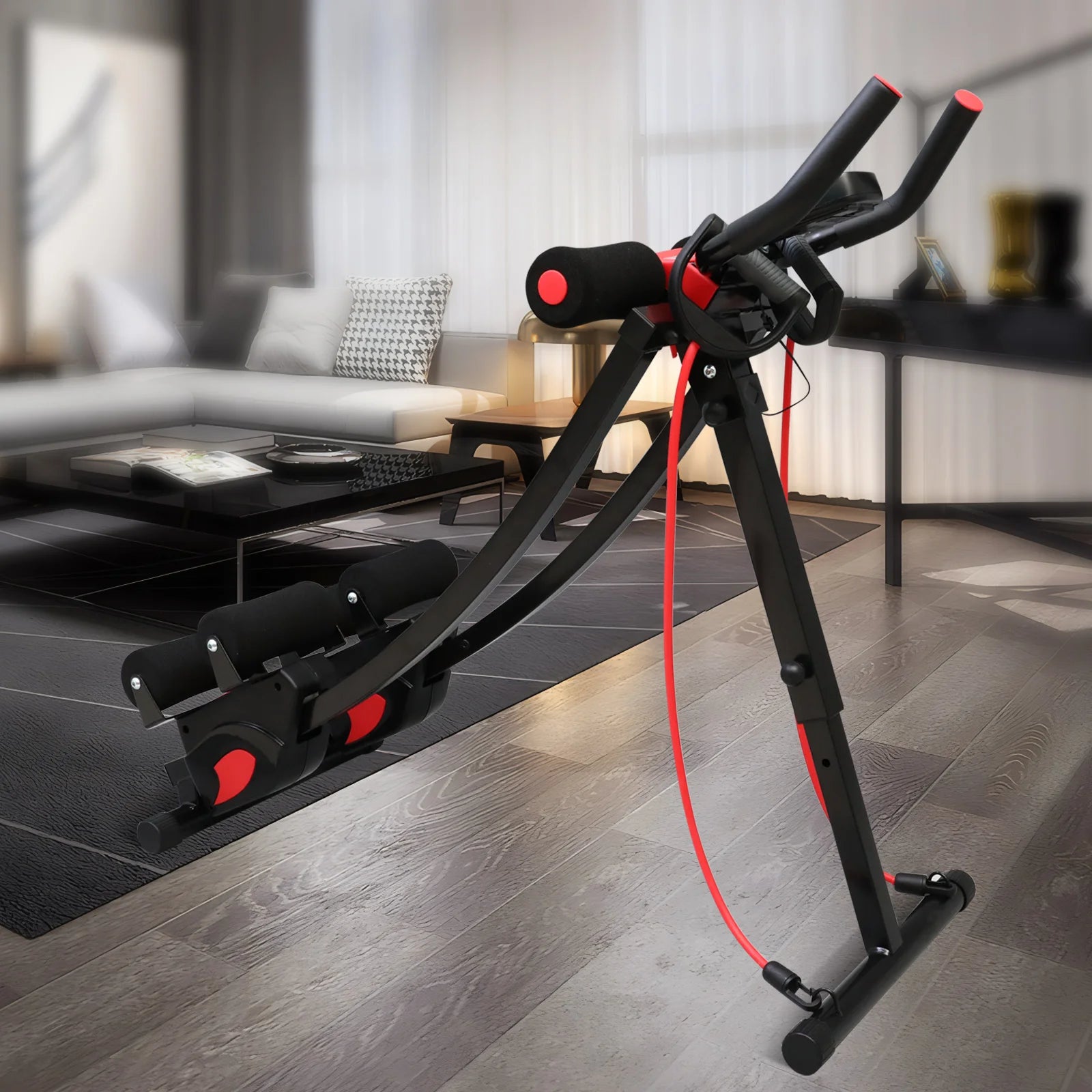 Dual Track Fitness Ab Machine Ab Cruncher Adjustable Height