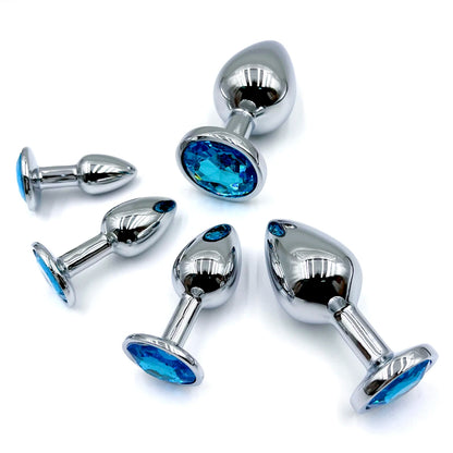 Metal Anal Plug With Gem Base