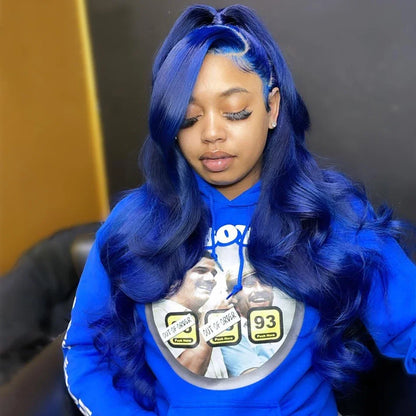 Navy Blue Lace Front Body Wave Human Hair