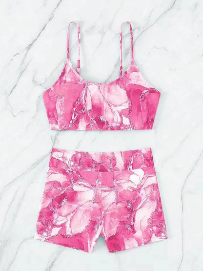 Two Pieces Marble Print Swimwear 2026