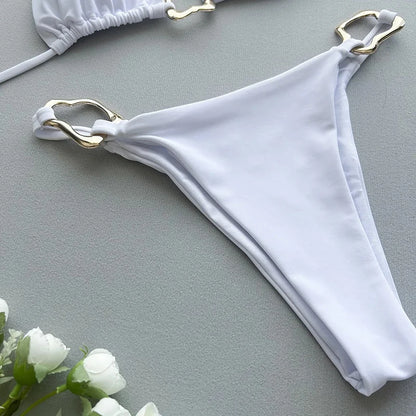 Sexy Bikinis Set Women Swimsuit Metal Buckle