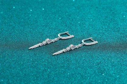 1.118 ct D Color Moissanite S925 Silver Drop Earring