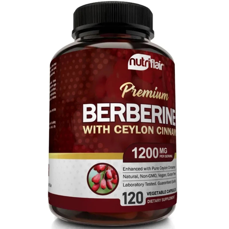 Premium Berberine HCl 1200mg- Ceylon Cinnamon Supplement