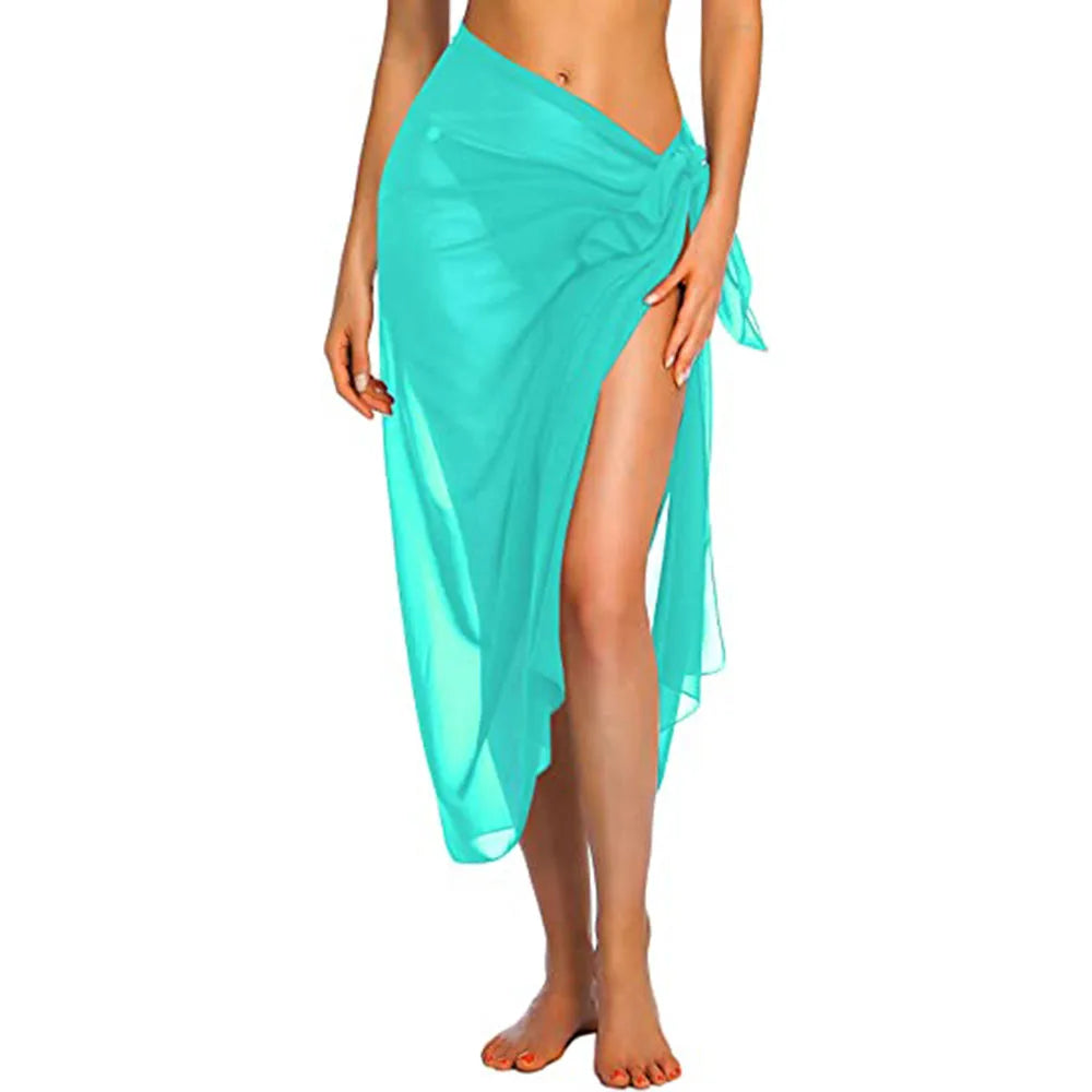 Womens Long&amp;Short Sarong Swimsuit Coverups