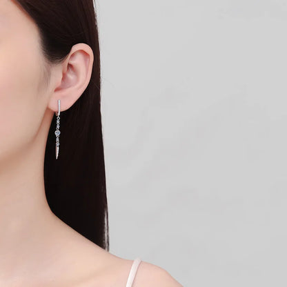 1.118 ct D Color Moissanite S925 Silver Drop Earring