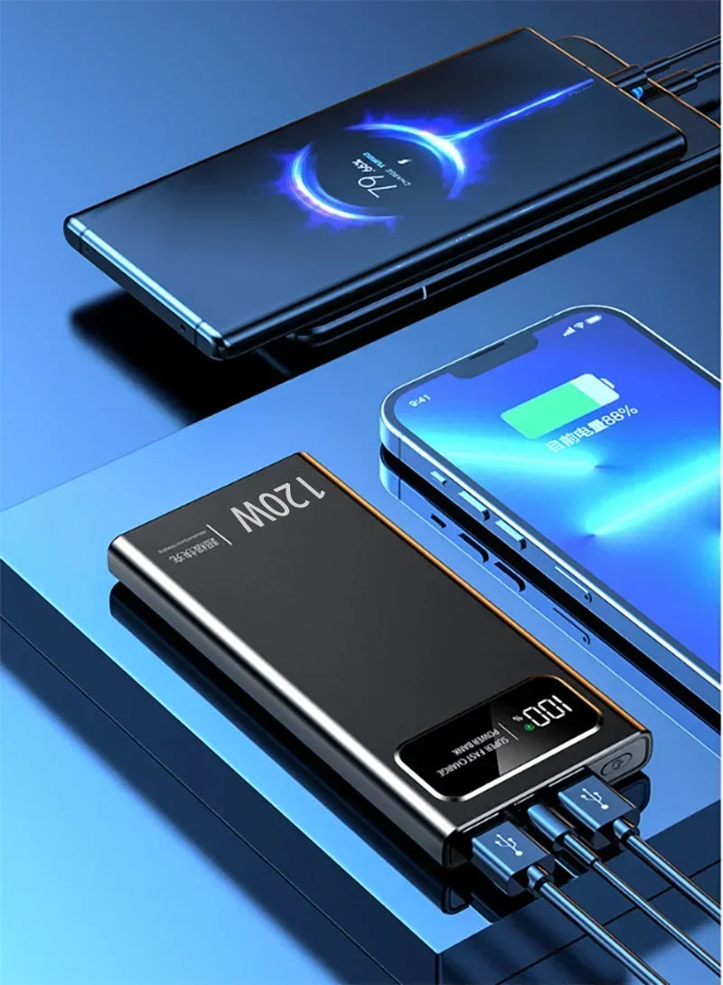 Lenovo 50000mAh  Power Bank 120W Fast Charge LED Digital Display