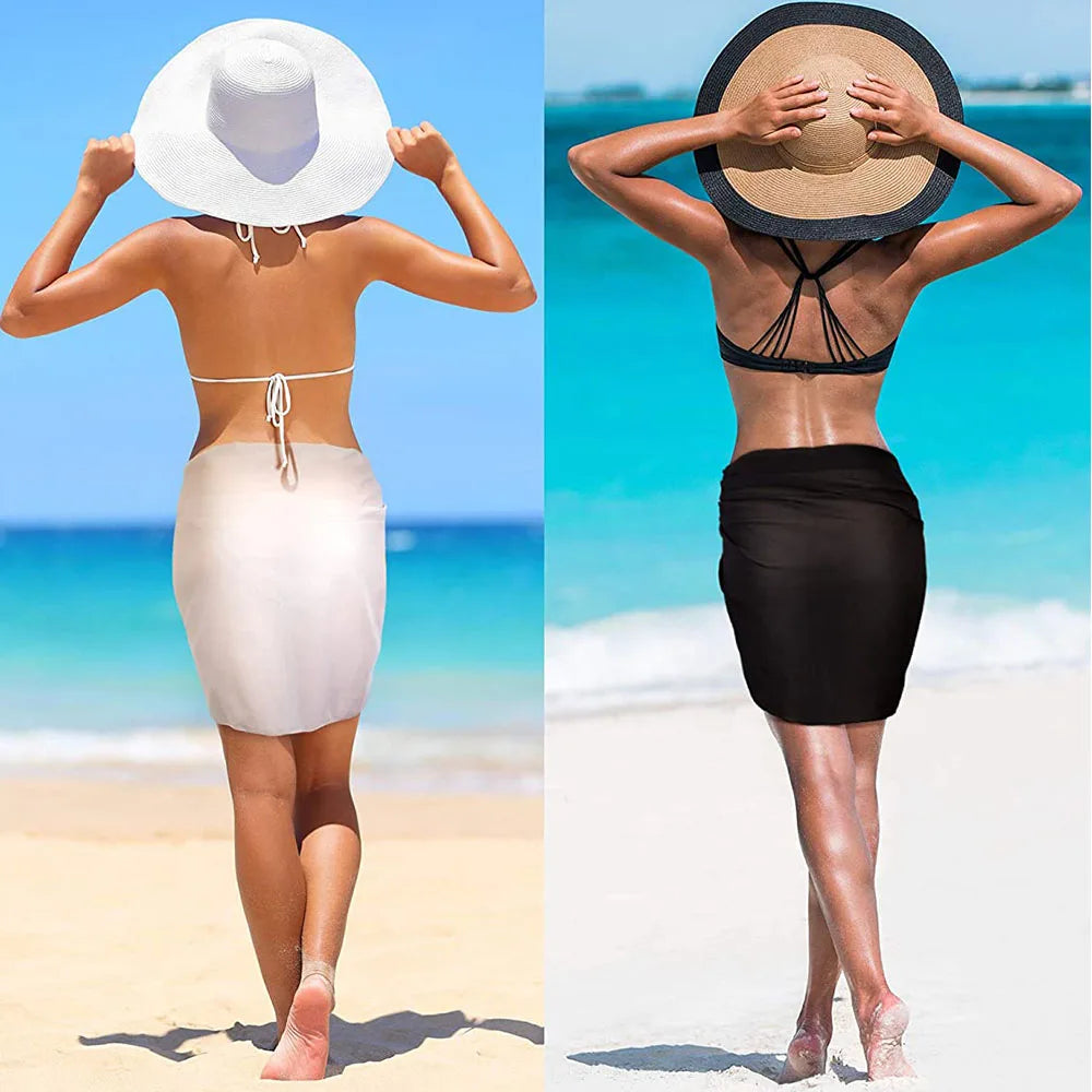 Womens Long&amp;Short Sarong Swimsuit Coverups