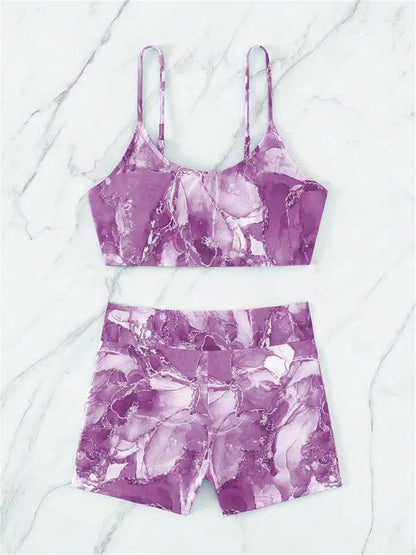 Two Pieces Marble Print Swimwear 2026