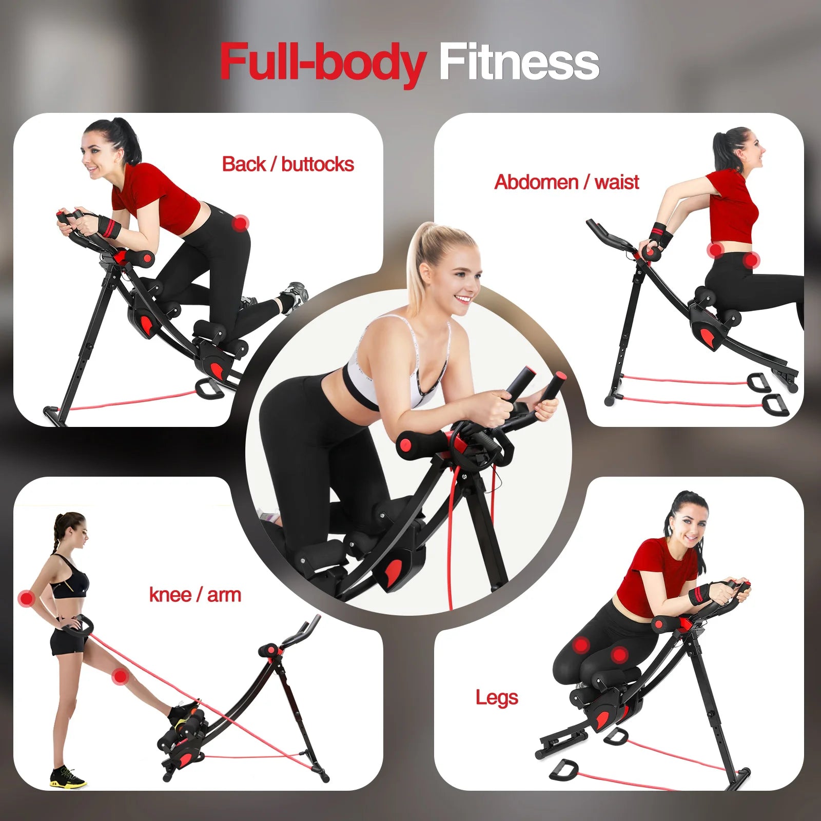 Dual Track Fitness Ab Machine Ab Cruncher Adjustable Height