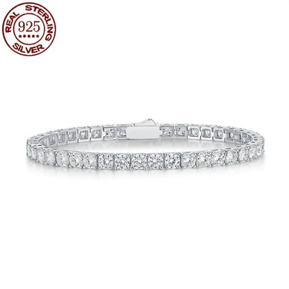 Moissanite Tennis Bracelet 925 Sterling Silver Plated 18K Gold with GRA