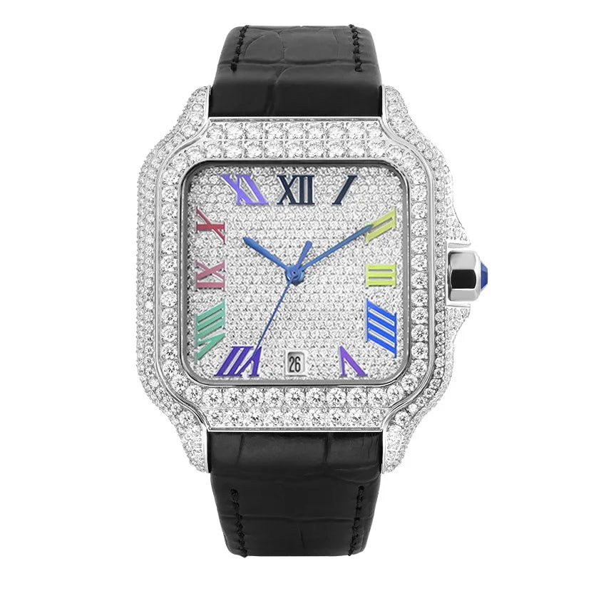 Moissanite Watch Stainless Steel Mechanical Automatic Iced Out