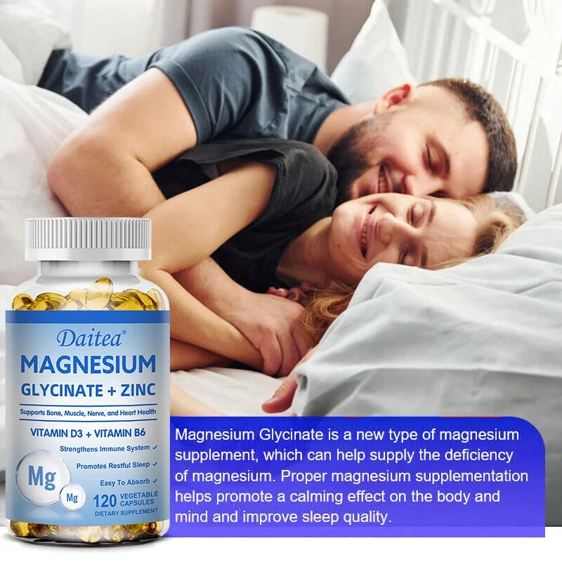 Daitea Magnesium and Zinc Capsules - Magnesium Glycinate Supplement
