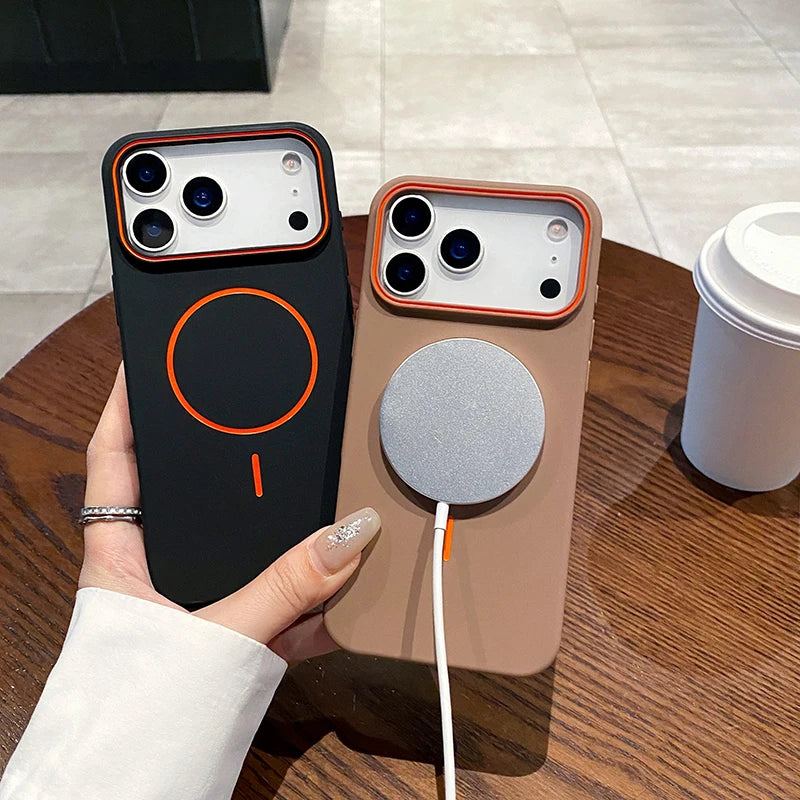 Magsafe Magnetic Wireless Charging Luxury Solid Color Matte TPU Bumper Phone Case