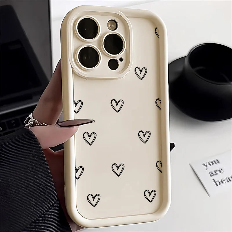 Love Heart Phone Case For iPhone  17 16 15 11 12 13 Pro Max