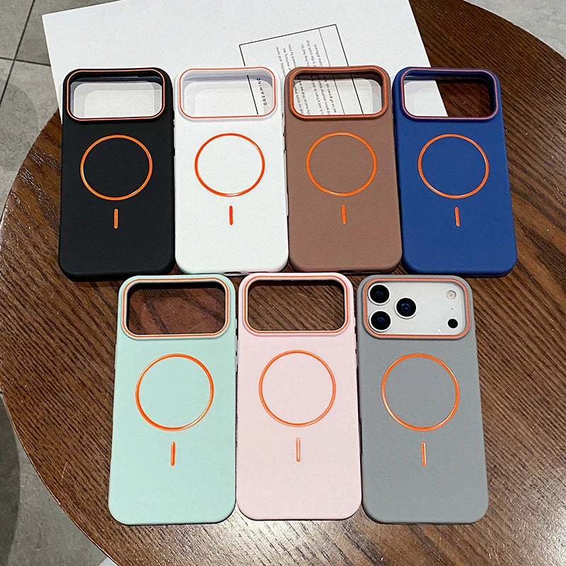 Magsafe Magnetic Wireless Charging Luxury Solid Color Matte TPU Bumper Phone Case