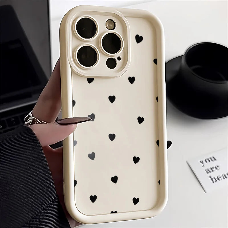 Love Heart Phone Case For iPhone  17 16 15 11 12 13 Pro Max