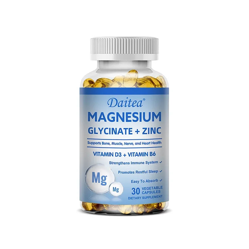 Daitea Magnesium and Zinc Capsules - Magnesium Glycinate Supplement