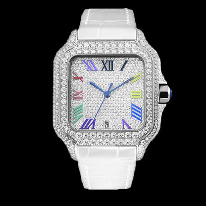 Moissanite Watch Stainless Steel Mechanical Automatic Iced Out