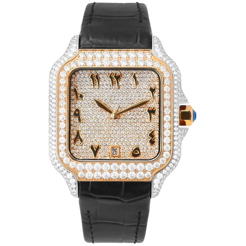 Moissanite Watch Stainless Steel Mechanical Automatic Iced Out