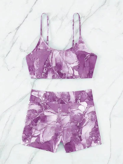 Two Pieces Marble Print Swimwear 2026