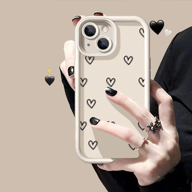Love Heart Phone Case For iPhone  17 16 15 11 12 13 Pro Max