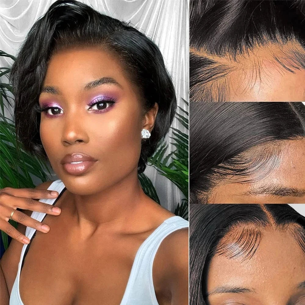 Straight Pixie Cut Human Hair Wig all size