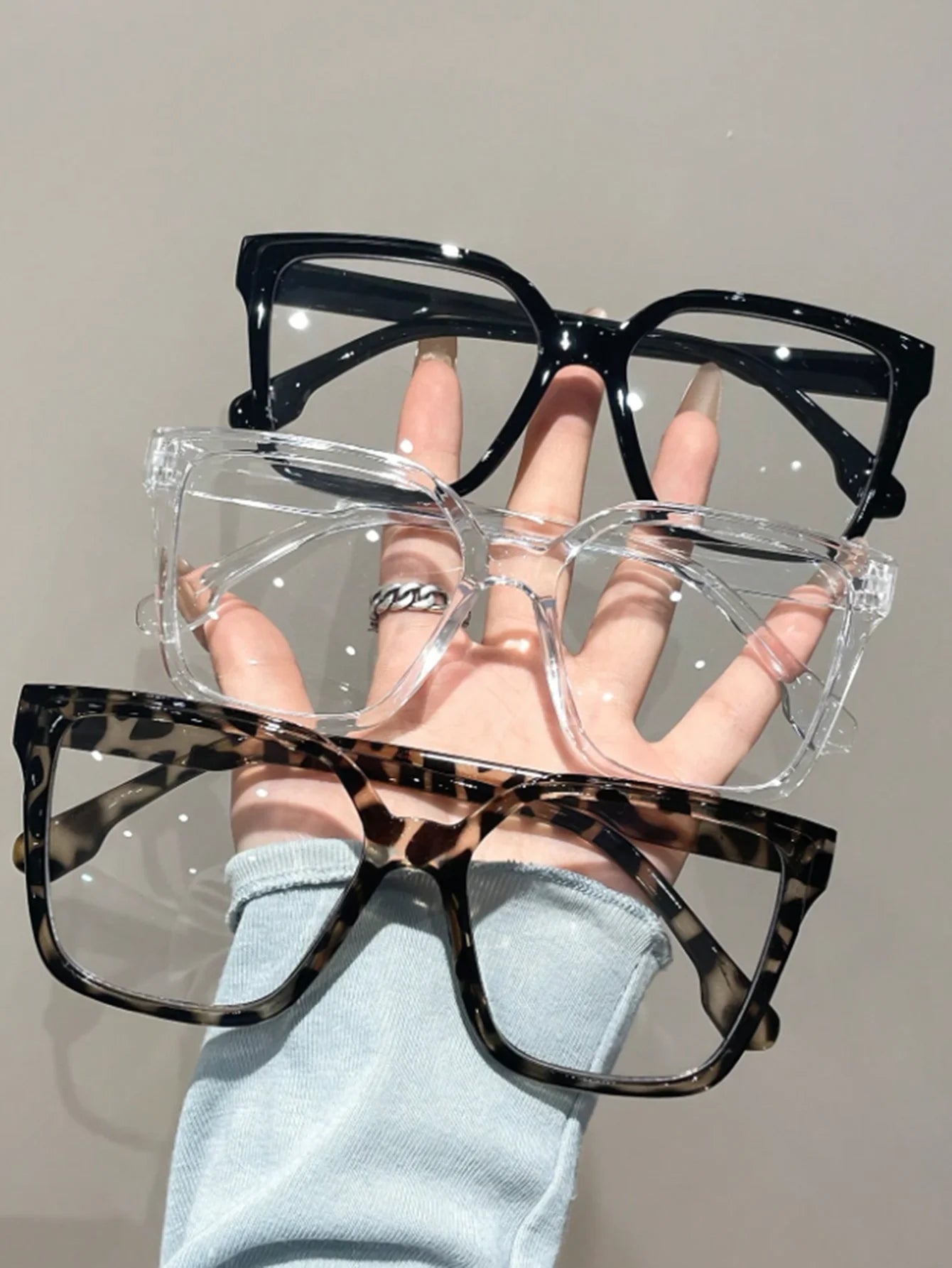 1Pc/2Pcs/3Pcs/4Pcs Elegant, Simple and Stylish Geometric Glasses