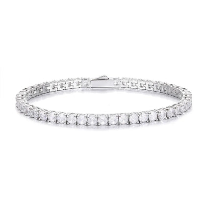Moissanite Tennis Bracelet 925 Sterling Silver Plated 18K Gold with GRA