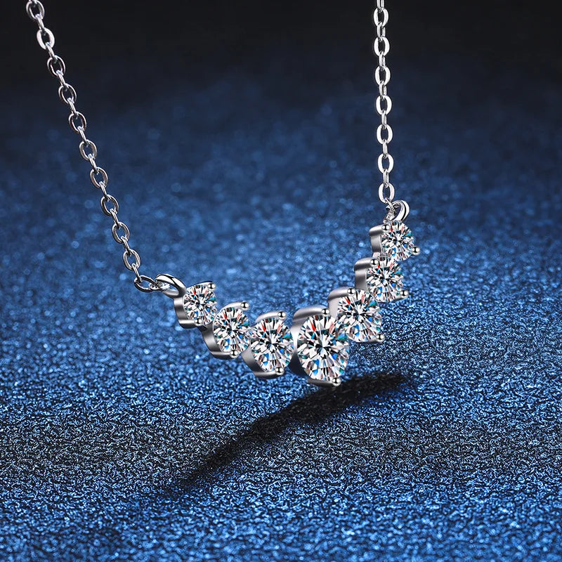 Moissanite Necklace Fine Jewely with Certificates 925 Sliver Plated 18k White Gold
