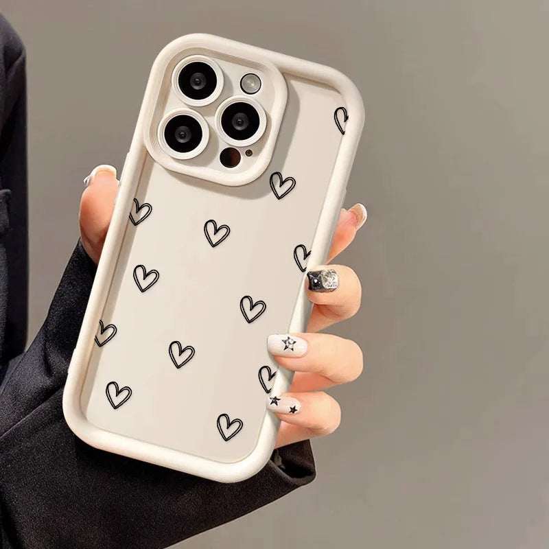 Love Heart Phone Case For iPhone  17 16 15 11 12 13 Pro Max