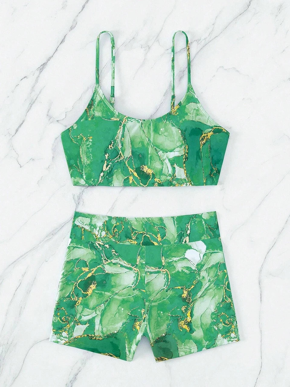 Two Pieces Marble Print Swimwear 2026
