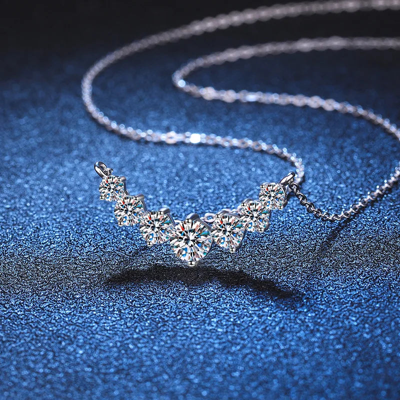 Moissanite Necklace Fine Jewely with Certificates 925 Sliver Plated 18k White Gold