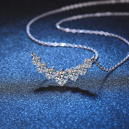 Moissanite Necklace Fine Jewely with Certificates 925 Sliver Plated 18k White Gold