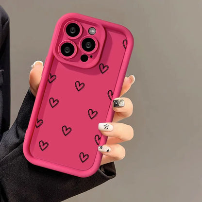 Love Heart Phone Case For iPhone  17 16 15 11 12 13 Pro Max