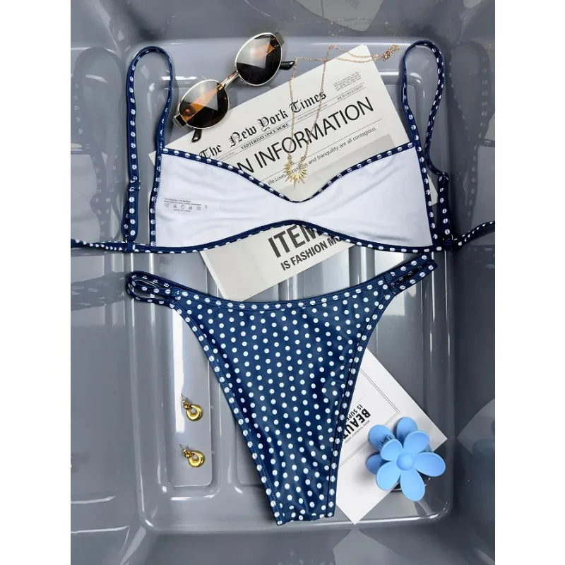 Sexy Vintage Polka Dot Bikini Set Women 2026